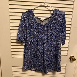 Paisley blouse with silver buttons